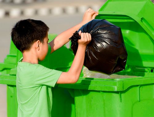 Contentor de lixo q-connect plastico 100l com capa verde 75x37x47 cm , Q-connect , 72481 , 5705831165427